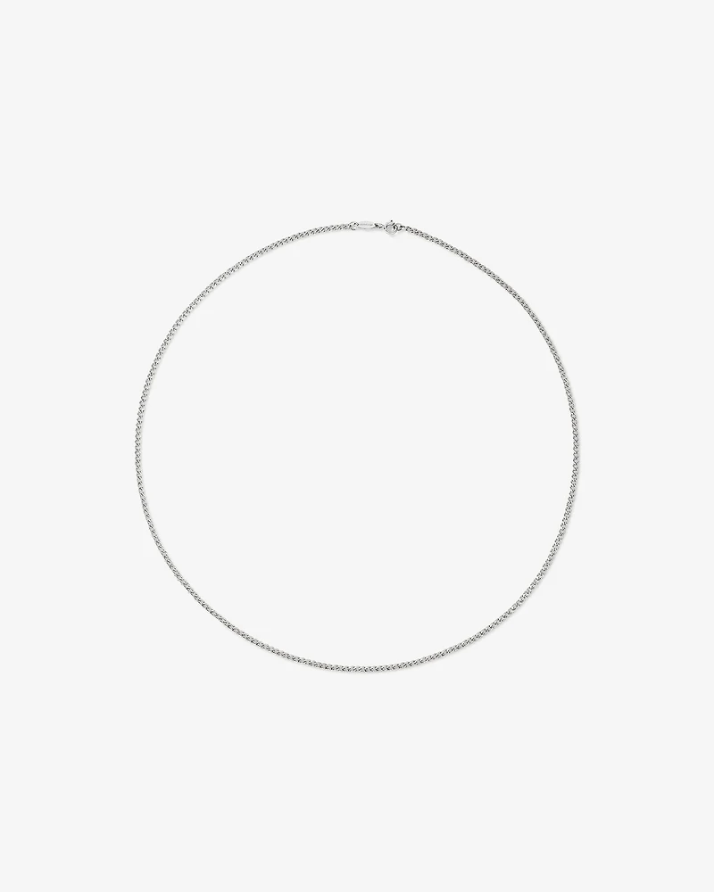Classic Curb Chain in 10kt White Gold