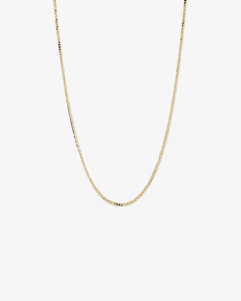 65cm (22") 3mm Width Solid Flat Bevelled Curb Chain in 10kt Yellow Gold