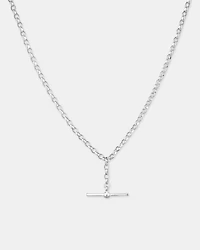 45cm (18") 2.5mm-3mm Width Belcher Chain with Fob in Sterling Silver