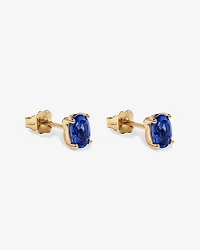 Oval Sapphire Stud Earrings in 10kt Yellow Gold