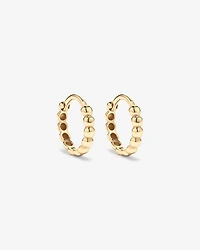 12mm Medium Beaded Huggie Earrings in 10kt Yellow Gold