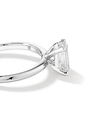 Bague De Fiançailles Solitaire En Diamant Laboratoire Taille Émeraude 1,25 Carat Poids Total Or Blanc 14 Carats