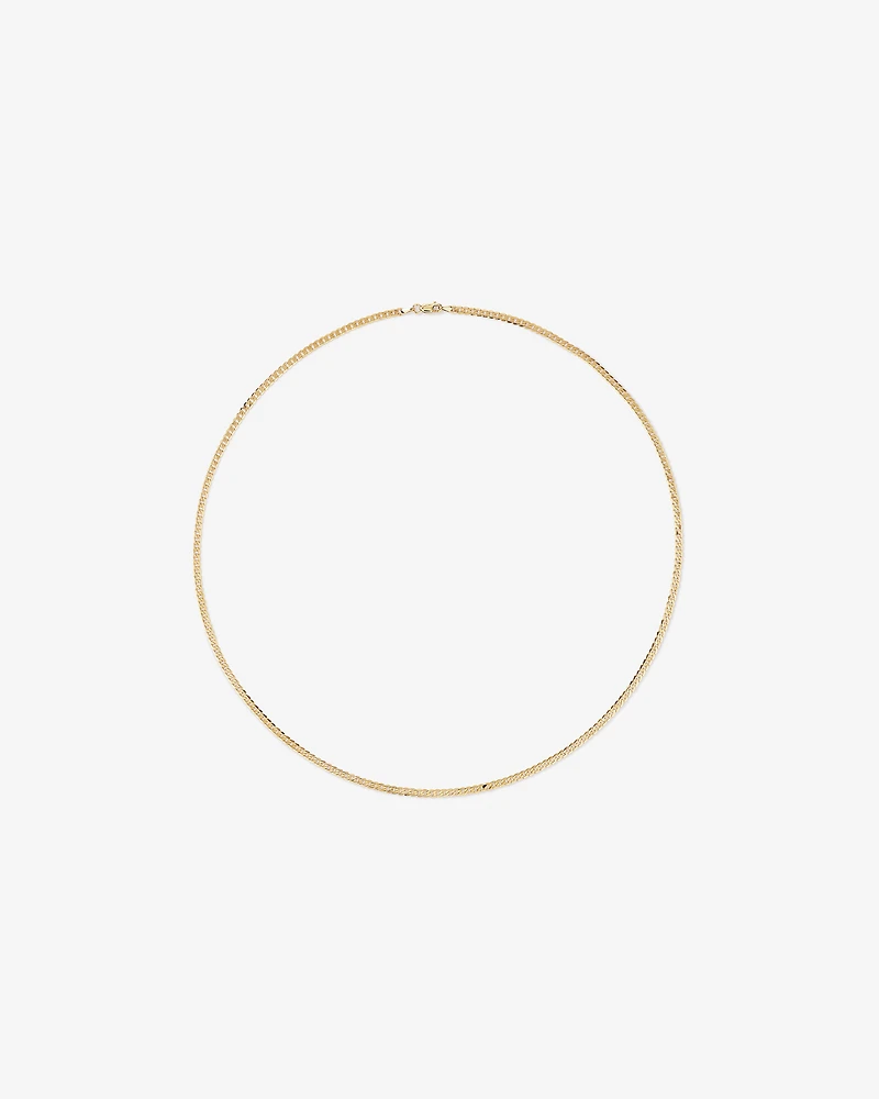 45cm (22") 3mm Width Solid Flat Bevelled Curb Chain in 10kt Yellow Gold