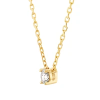 Mini Diamond Solitaire Necklace in 10kt Yellow Gold