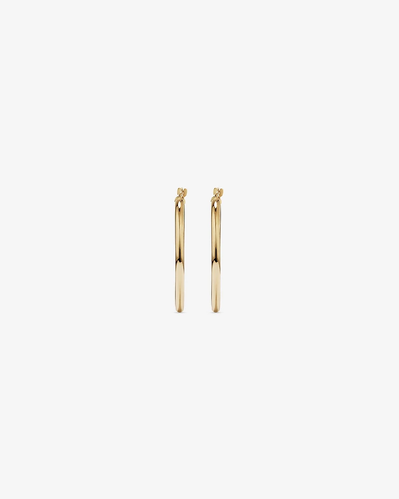 25mm Round Hoop Earrings 10kt Yellow Gold