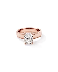 2.00TW Elongated Cushion Laboratory-Grown Diamond Solitaire Ring 14kt Rose Gold