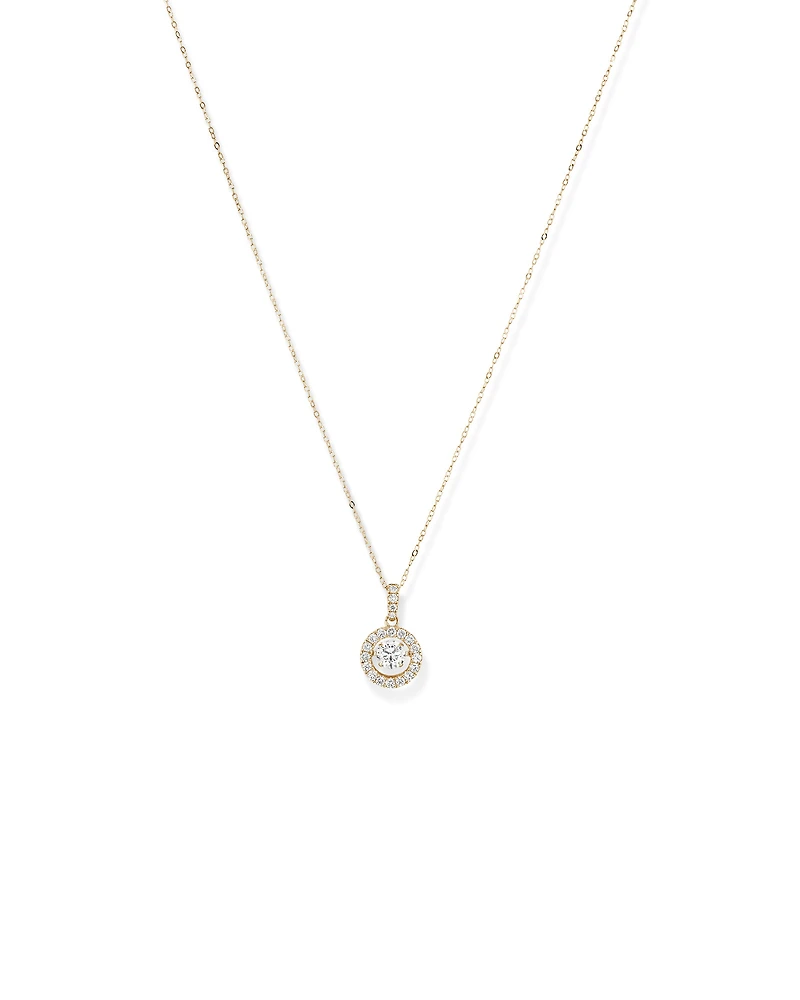 Lume Lab Round Pendant with 1.00 Carat TW of Laboratory-Grown Diamonds in 10kt Gold