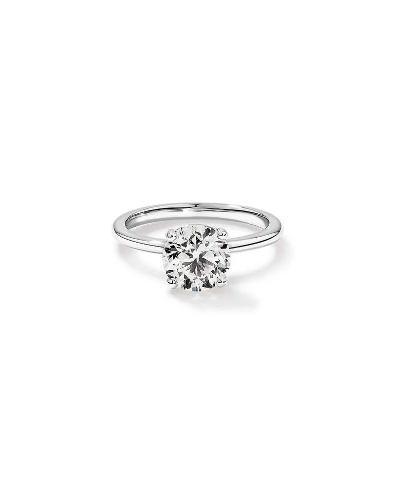 Bague Solitaire avec Diamant Rond Brillant de 1,50 Carat TW en Or Blanc 18 kt