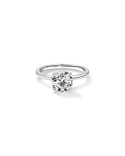 Bague Solitaire avec Diamant Rond Brillant de 1,50 Carat TW en Or Blanc 18 kt