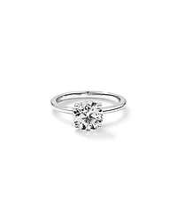 Bague Solitaire avec Diamant Rond Brillant de 1,50 Carat TW en Or Blanc 18 kt
