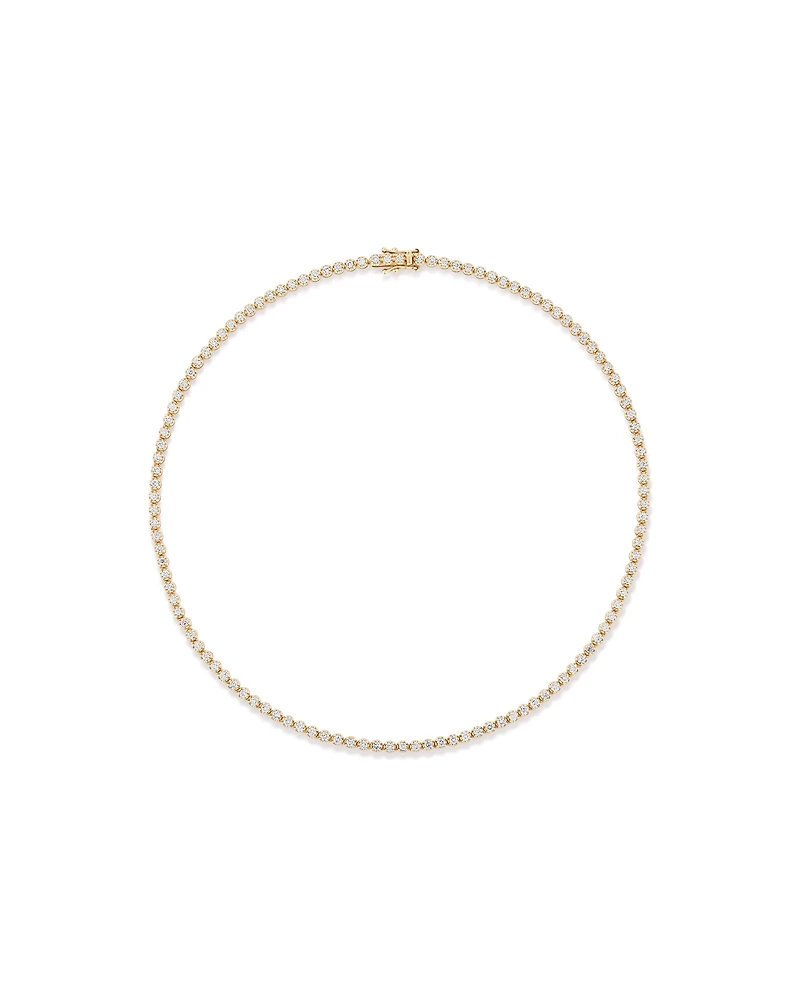 4.00 Carat TW Laboratory-Grown Diamond Tennis Necklace set in 10kt Yellow Gold