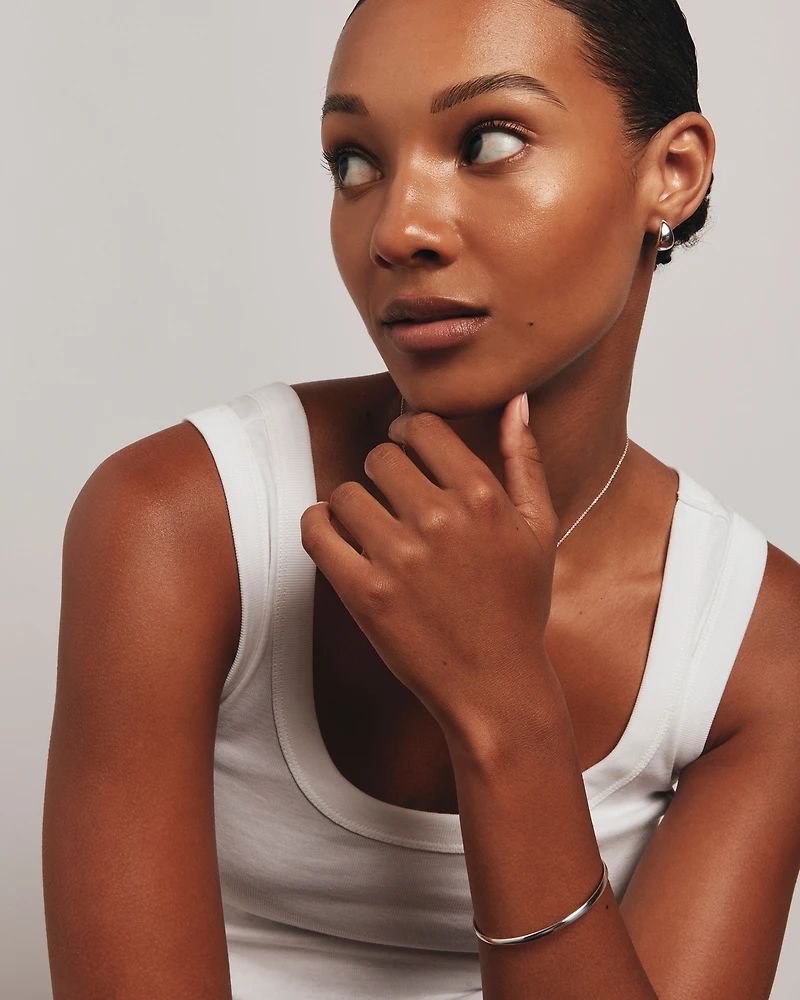 3.7mm Solid Round Bangle in Sterling Silver