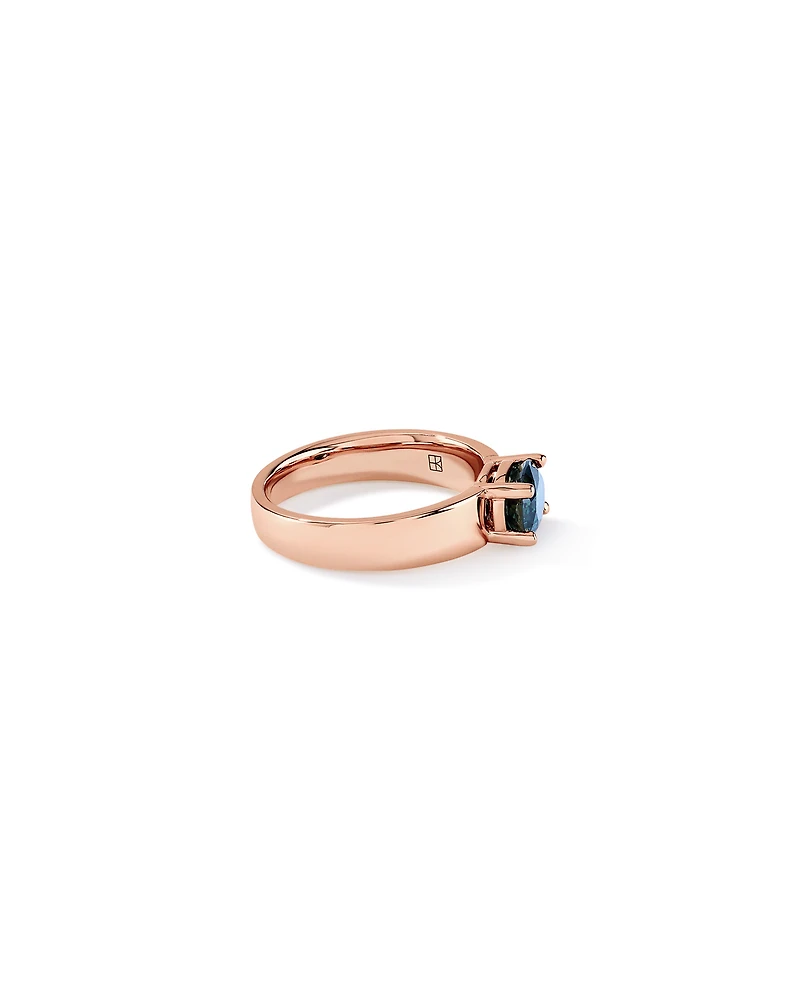 Australian Parti Sapphire East-to-West Set Ring 10kt Rose Gold