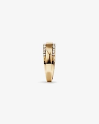 Two Row Ring with 0.37 TW of Diamonds In 10kt Yellow Gold