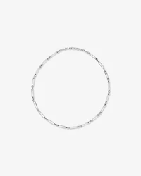 50cm (20") 3.5mm Width Paperclip 3 and 1 Alternating Chain Necklace in Sterling Silver