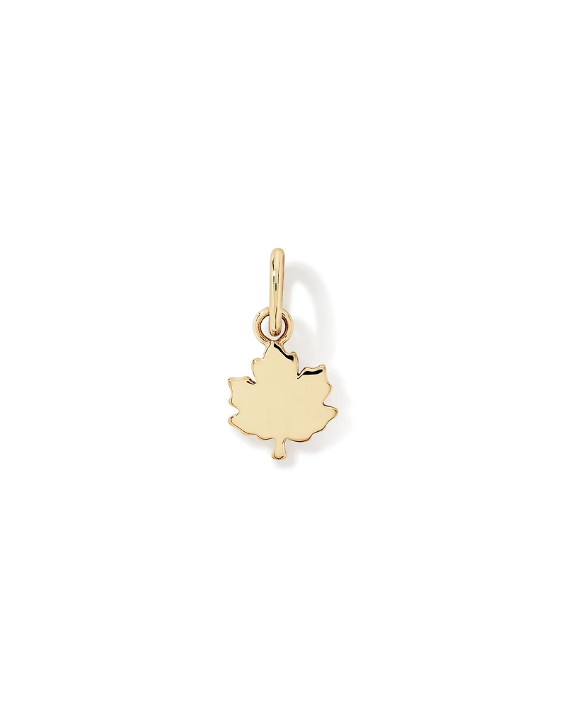 Canadian Red Maple Leaf Pendant in 10kt Yellow Gold