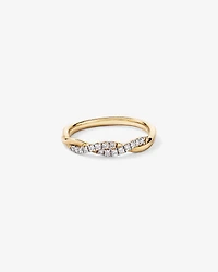 0.16TW Round Brilliant Laboratory-Grown Diamond Twist Wedding Ring 14kt Yellow Gold with Rhodium