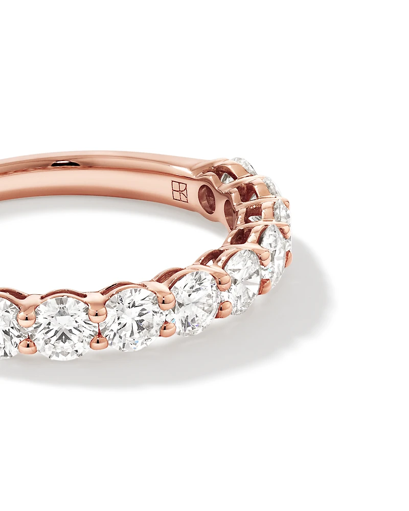 1.30 Carat TW Round Brilliant Laboratory-Grown Diamond Wedding Ring in 14kt Rose Gold