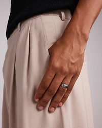 8mm Hammered Wedding Band in Tungsten