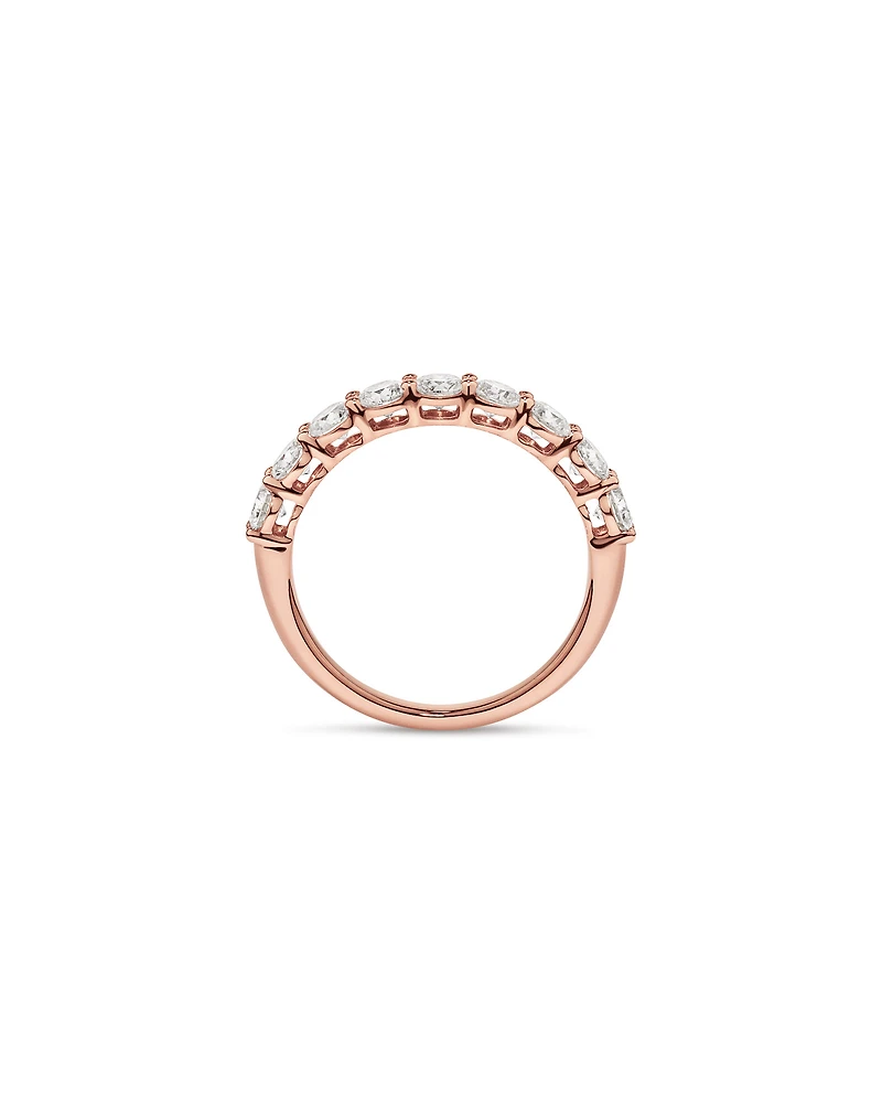 1.30 Carat TW Round Brilliant Laboratory-Grown Diamond Wedding Ring in 14kt Rose Gold