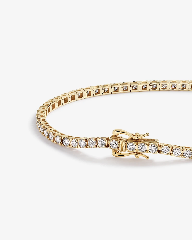 Bracelet de Tennis de 3,28 Carat TW en Diamant en Or Jaune 10kt