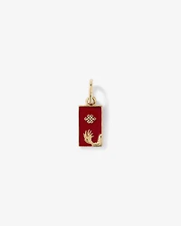 Lucky Money Pendant in 10kt Yellow Gold with Red Enamel