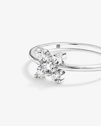 Bague florale en oxyde de zirconium argent sterling