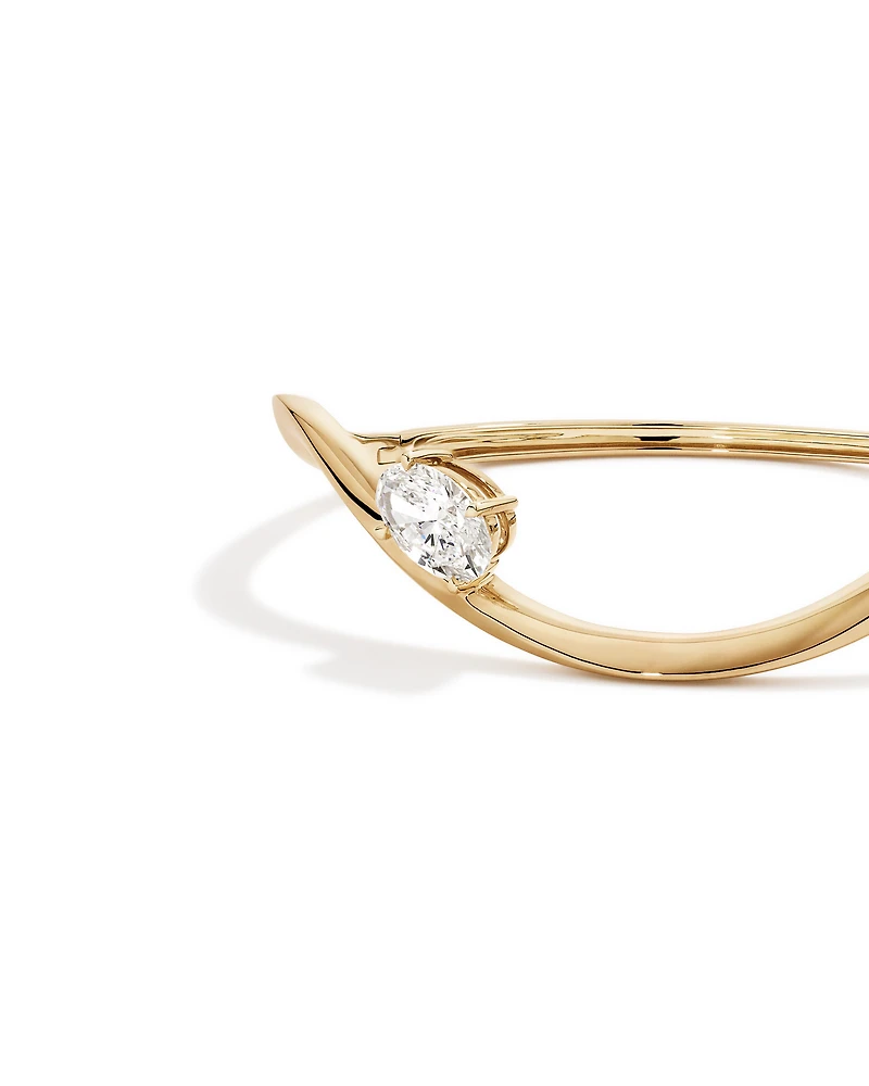 2.00 Carat TW Laboratory-Grown Diamond Oval Twist Bangle in 10kt Yellow Gold