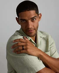 6mm Black Titanium Ring with Enhanced Black Diamonds