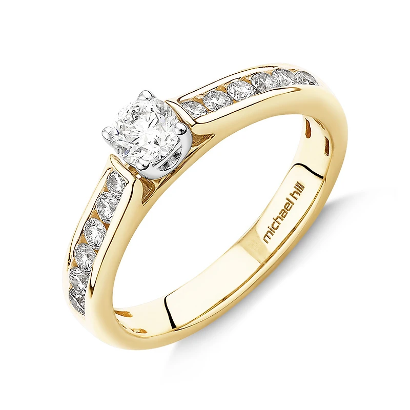 Bridal Set with 1.00 Carat TW of Diamonds in 14kt Yellow & White Gold