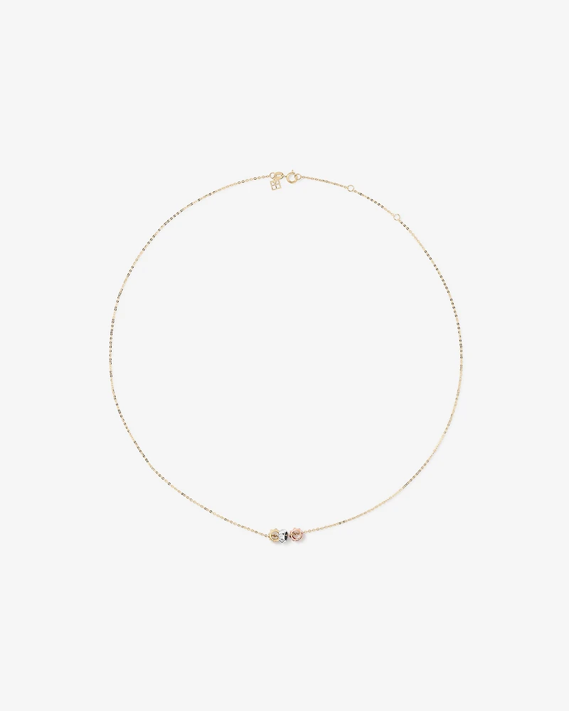 50cm (20'') Signature Connect Rondel Necklace in 10kt Yellow, Rose and White Gold