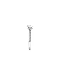 1.95 Carat TW Round Brilliant Laboratory-Grown Diamond Solitaire Side Accent Engagement Ring 14kt White Gold