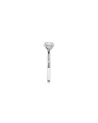 1,05 Carat Poids Total Bague De Fiançailles Solitaire En Diamant Rond Brillant Avec Pavé Caché Et Halo, En Platine