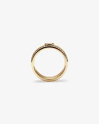 0.50 Carat TW of Laboratory-Grown Emerald & Round Brilliant Diamond Ring 10kt Yellow Gold