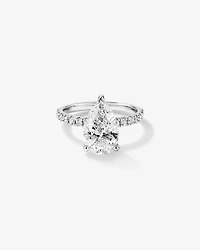 3.50 Carat TW Pear Cut Laboratory-Grown Diamond Engagement Ring in 18kt White Gold