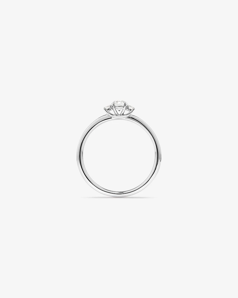 0.30 Carat TW Round Brilliant Diamond Three-Stone Engagement Ring in 14kt White Gold