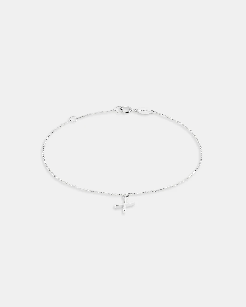 19cm (7.5") X Initial Bracelet in Sterling Silver
