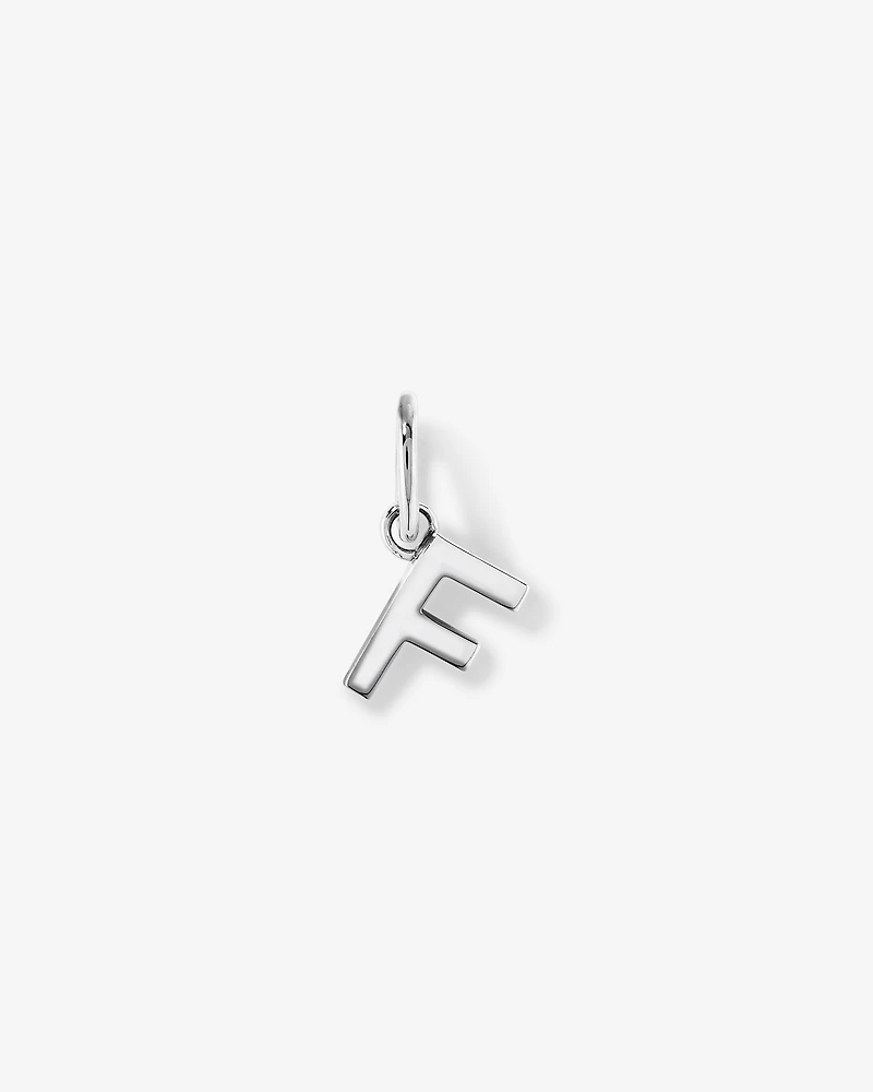 Letter F Initial Pendant in Sterling Silver