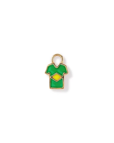 Charme de boucle d’oreille en maillot du Brésil en Vermeil 18Kt