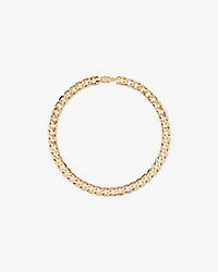 55cm (22") 13mm Width Solid Flat Bevelled Curb Chain in 10kt Yellow Gold