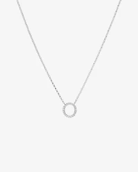 O Initial Necklace with 0.10 Carat TW of Diamonds in 10kt White Gold