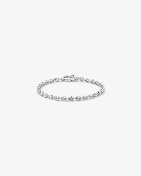 Pear Shaped Cubic Zirconia Bezel Set Tennis Bracelet in Sterling Silver