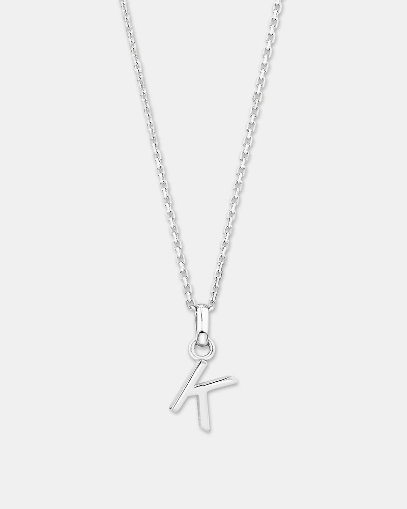 "K" Initial Pendant in Sterling Silver