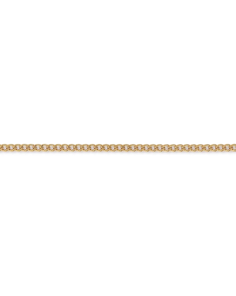 19cm (22") 4.2mm Width Semi Solid Diamond Cut Curb Bracelet in 10kt Yellow Gold