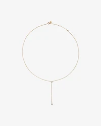 0.14 Carat TW Round Brilliant Diamond Bezel Set Lariat Necklace in 10kt Yellow Gold