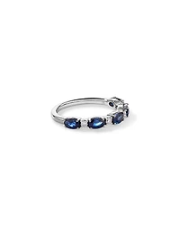 Australian Sapphire & 0.12 Carat TW Diamond Alternating Ring 10kt Gold