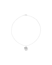 Diamond Accent Engraved Round Locket With Chain in Sterling Silver
