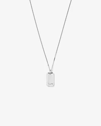 Plaque d'identité en argent sterling avec diamant