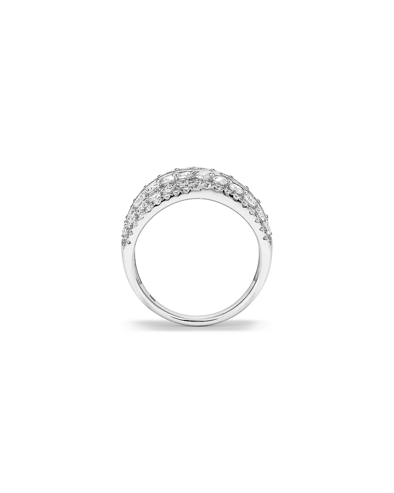 2.00 Carat TDW Laboratory-Grown Diamond Crossover Ring in 10kt White Gold