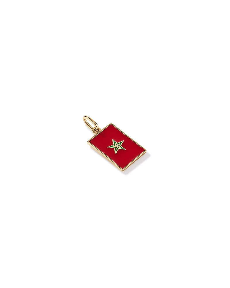 Morocco Flag Pendant in 18Kt Vermeil